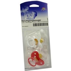 Zwei Babynuckel in einer Plastikverpackung mit Bild von Mutter und Baby oben.